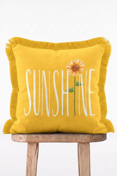 IdeCraft Ayçiçeği Detaylı Sunshine Tipografik Tasarım Dekoratif Saçaklı Kırle...