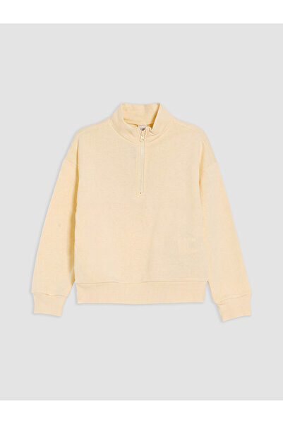 LC Waikiki Zippered stand collar girl's sweatshirt