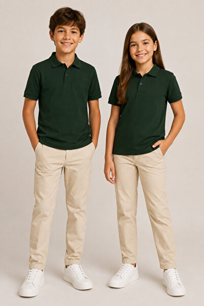 Soweto Children's Unisex 2-Pack Polo Collar Short Sleeve School T-Shirt 100% ...