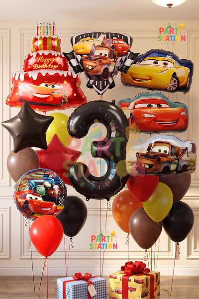 Parti Station Cars Themed Cars Lightning Mcqueen Concept 3 Year Old Balloon S...