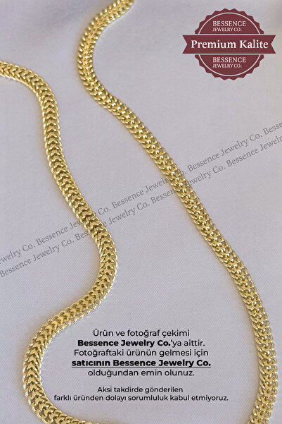 BESSENCE JEWELRY CO. 14K Gold VIP Çelik Kolye Fransız Kordon Zincir Model, 45 CM