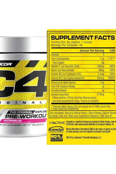 Cellucor C4 سيلكور سي فور أوريجينال (Cellucor C4 Original Pre-Workout) بنكهة البطيخ