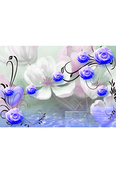 VIODESIGN Fototapet abstract ,autoadeziv, Trandafiri Albastrii, multicolor,80...