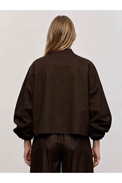 Serpirella Butik Double-Breasted Short Bomber Jacket