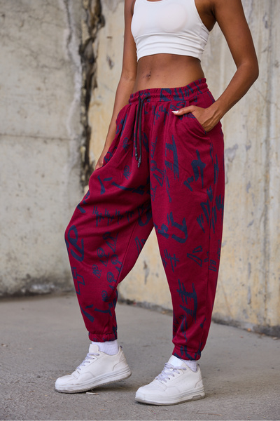Superbluemexico Women's Pleated Trousers with Elastic Waist and Cuffs