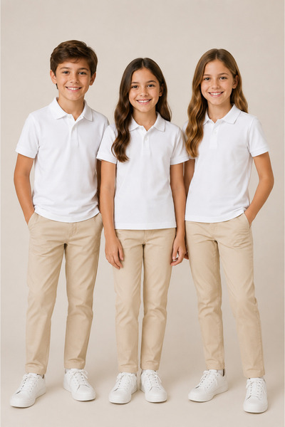 Soweto Children's Unisex 3-Piece Polo Collar Short Sleeve School T-Shirt 100%...