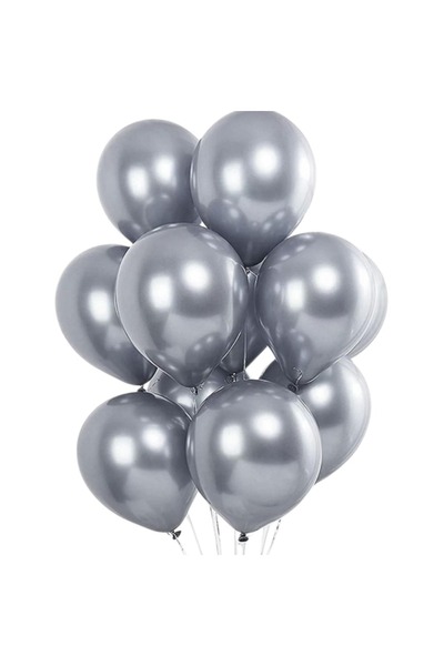 OEM Set 20 baloane argintii-cromatice, inaltime 30cm
