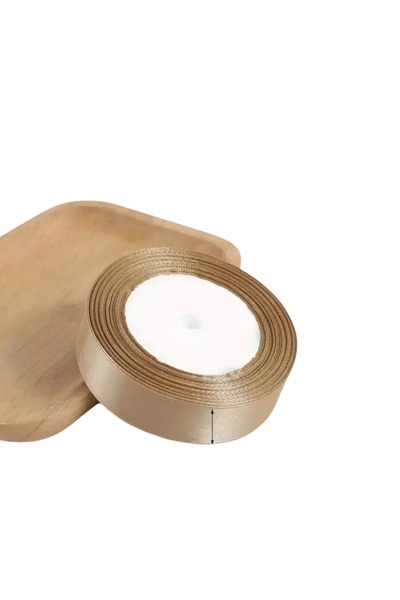 OEM Panglica decorativa satin auriu, lungime 22 m, latime 2, 5 cm, textura fi...