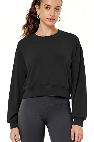 OtherMax Crop Top Damă cu Mânecă Lungă Oversized Casual, Modern, Respirabil, ...