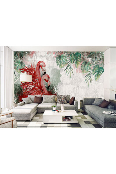 VIODESIGN Fototapet abstract ,autoadeziv, Flamingo, multicolor,120x200 cm AB81