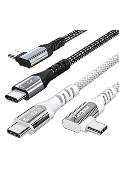 GENERAL فاسجير كيبل USB C الى USB C بطول 6 قدم، عبوة من قطعتين 100 واط 5 امبي...
