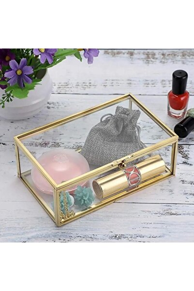 FIRE KING PANDA Glass Chest, Glass Metal Frame Presentation Box with Lid, Cho...
