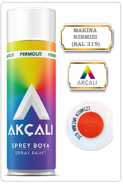 Akçalı SPREY BOYA (MAKİNA KIRMIZI-RAL 319) 400 ml -AHŞAP,PLASTİK,METAL BOYAMA