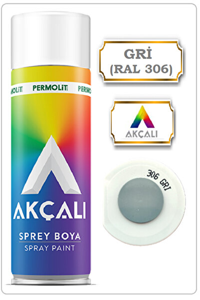 Akçalı SPREY BOYA (GRİ-RAL 306) 400 ml -AHŞAP,PLASTİK,METAL BOYAMA