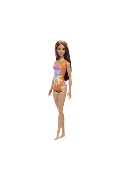 mattel Барби: Плаж – Кукла със светлокафява коса, носеща тропически розов и о...