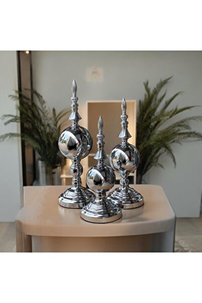 Hinora Home 3’lü Dekoratif Metal Küre Obje Seti – Salon ve Konsol Üstü Şık De...