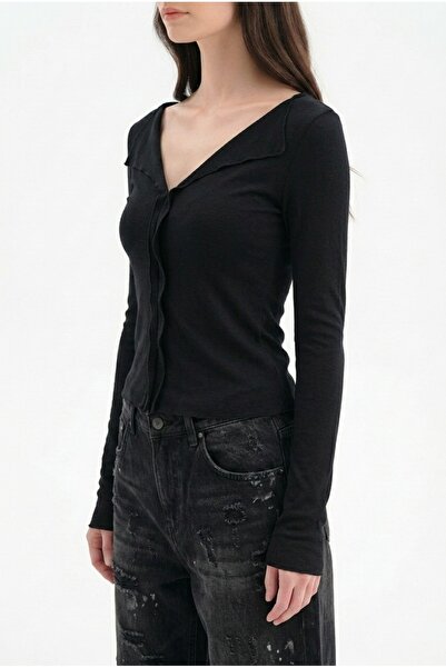 TLG TLG GİYİM Women's Shirt with Ruffle Collar and Transparent Look, Stylish ...