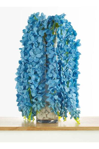 Generic Hanging Wisteria 3pc Flower Stick – Blue | 84cm Artificial Flower Bun...