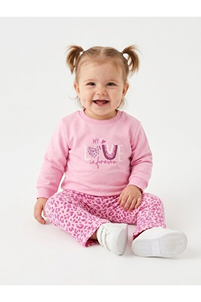 Kids Kingdom Cotton Heart Detailed 2-Piece Baby Girl Set