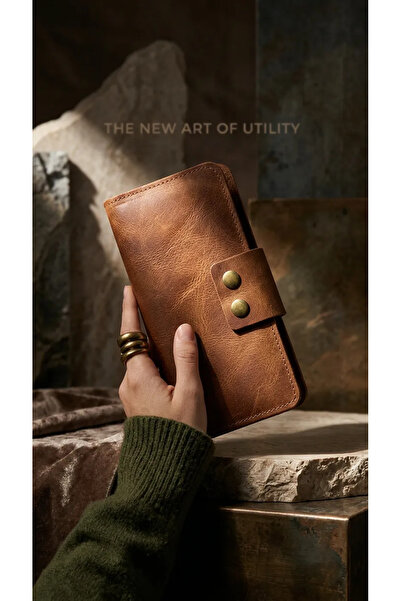 Generic Brand 100% Genuine Leather Snap Fastener Handheld Portfolio Wallet wi...