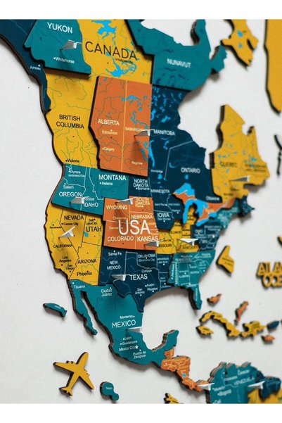 Enjoy The Wood Wooden World Map Wall Decor Travel Wall Art Home Decoration UAE, Indie