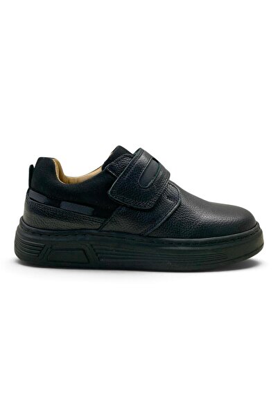 Tuğba Ortopedi 985 Orthopedic 100% Genuine Leather Boys' Black School Shoes