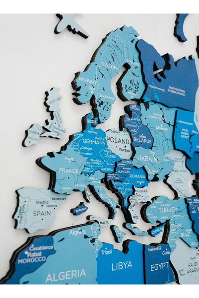 Enjoy The Wood Wooden World Map Wall Decor Travel Wall Art Home Decoration UAE, Azure