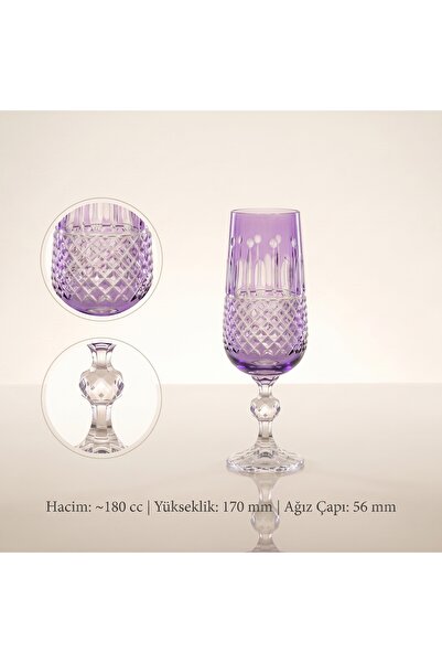 AKDEN STORE Crystal Flute Coffee Side Glass - Champagne Glass 180Cc