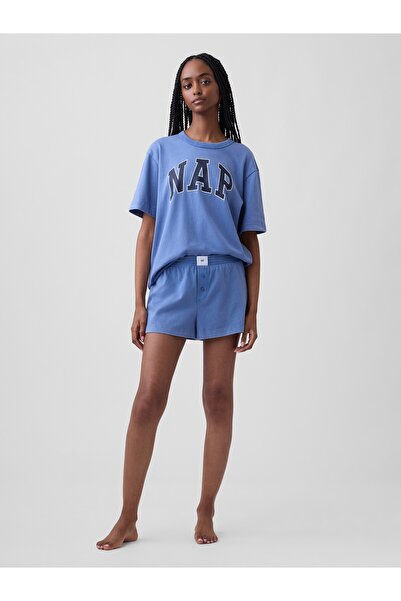 GAP Kadın Mavi Boxer Pijama Şort