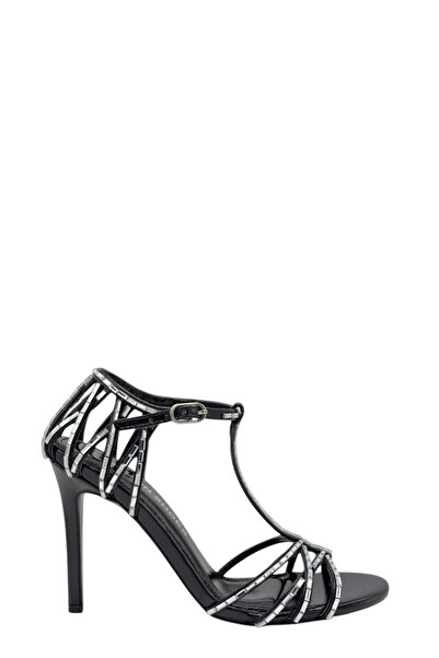 Moulin Shoes Black Evening Dress Shoes with Stone Heels for Women