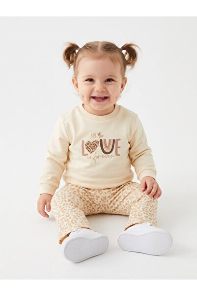 Kids Kingdom Cotton Heart Detailed 2-Piece Baby Girl Set