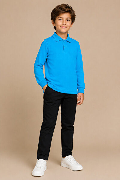 Soweto Children's Unisex Polo Collar Long Sleeve T-Shirt 100% Cotton 2-14 Years