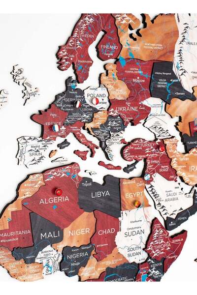 Enjoy The Wood Wooden World Map Wall Decor Travel Wall Art Home Decoration UAE, Onyx Prime+