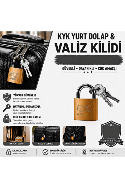 lawrenceshop 25 mm Küçük Asma Kilit – Öğrenci Yurt, Okul, Spor Salonu Dolap v...