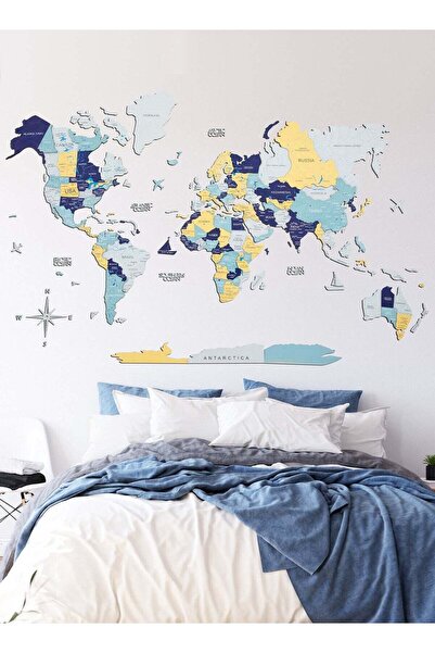 Enjoy The Wood Wooden World Map Wall Decor Travel Wall Art Home Decoration UA...