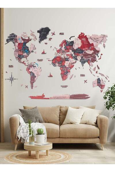 Enjoy The Wood Wooden World Map Wall Decor Travel Wall Art Home Decoration UA...