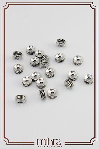 Mihra Takı Tasarım Metal Prayer Beads – Silver Colored – 20 Pieces |   Compat...