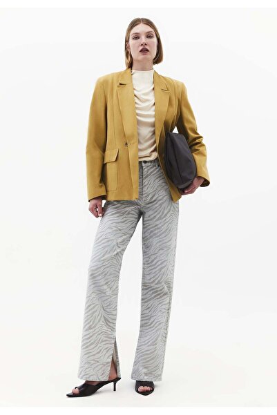 OXXO Animal Print High Waist Straight Leg Pants - ZEBRA COMB
