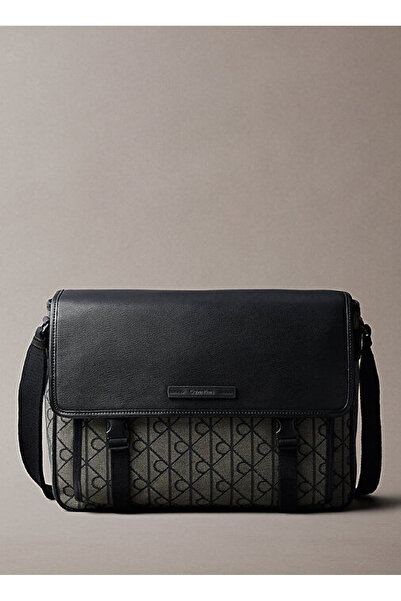 Calvin Klein Çok Renkli Erkek Postacı Çantası MIXED EMBLEM AOP LAPTOP FLAP MES