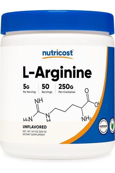 Nutricost L-Arginine (250 Grams) - Pure L-Arginine Powder - 5000 mg Per Servi...