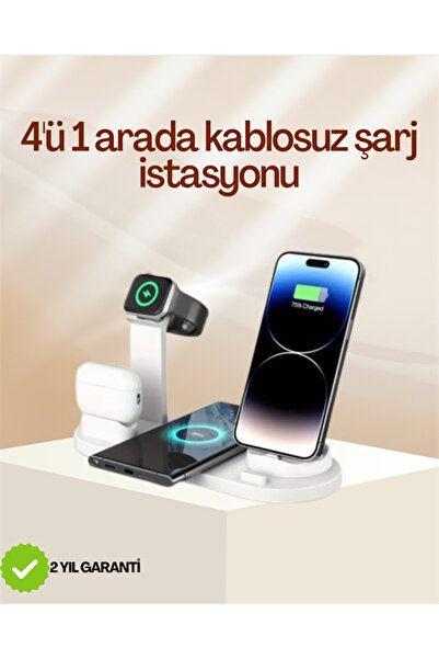 Genel Markalar 4 Cihazı Aynı Anda Şarj Edebilen Kablosuz Şarj İstasyonu Çok Y...