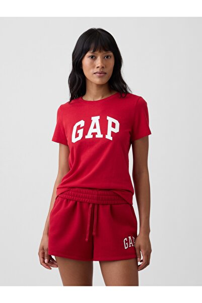 GAP Kadın Kırmızı Logo T-Shirt