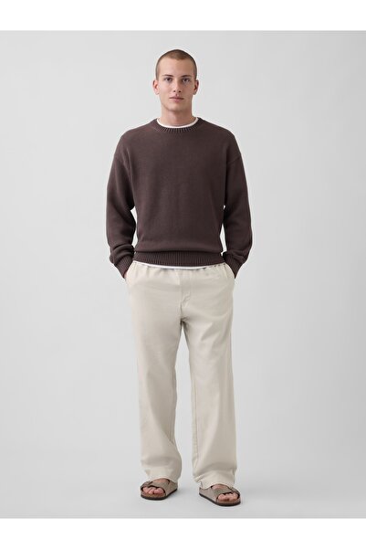GAP Erkek Krem Keten Karışımlı Relaxed Taper Easy Pantolon