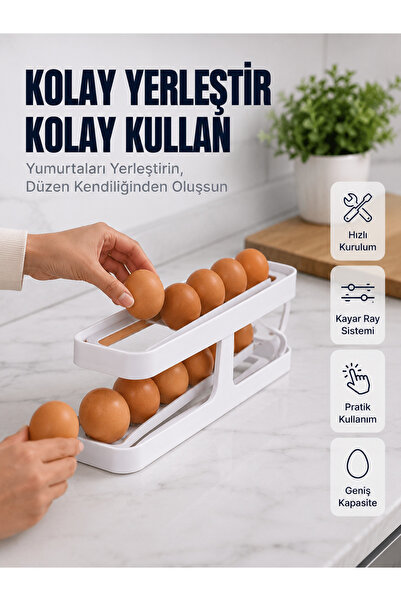 Genel Markalar Yumurta Düzenleyici Organizer Buzdolabı İçin Yer Tasarruflu Sa...