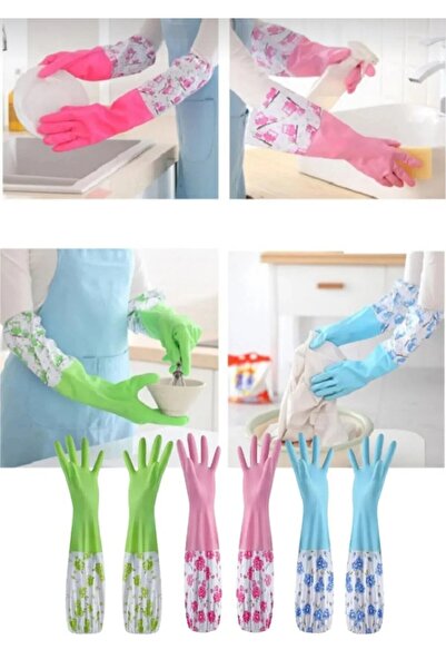 elfnur Dishwashing and Kitchen Cleaning Gloves – Long Sleeve, Waterproof, Dur...