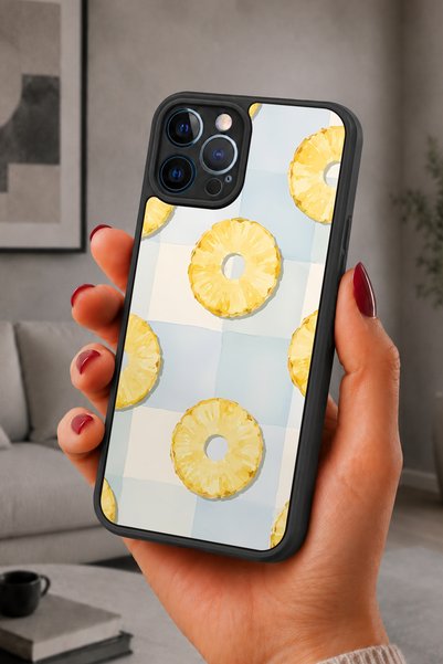 BGAKSESUAR iPhone 12 Pro Max Compatible Pineapple Patterned Shockproof Case w...