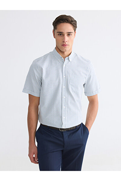 LC Waikiki Standard Fit Checked Embroidered Poplin Men's Shirt from Uzg Store...