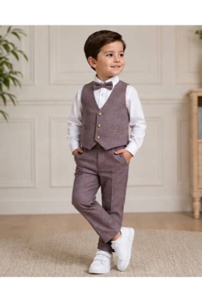 PAPYONLU YELEKLİ TAKIM ELBİSE