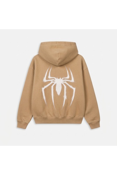 classy moda Unisex Oversize Spider Printed Hooded Sweatshirt