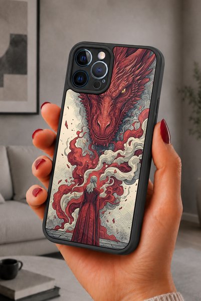BGAKSESUAR iPhone 12 Pro Max Compatible Dragon Pattern Shockproof Case with C...